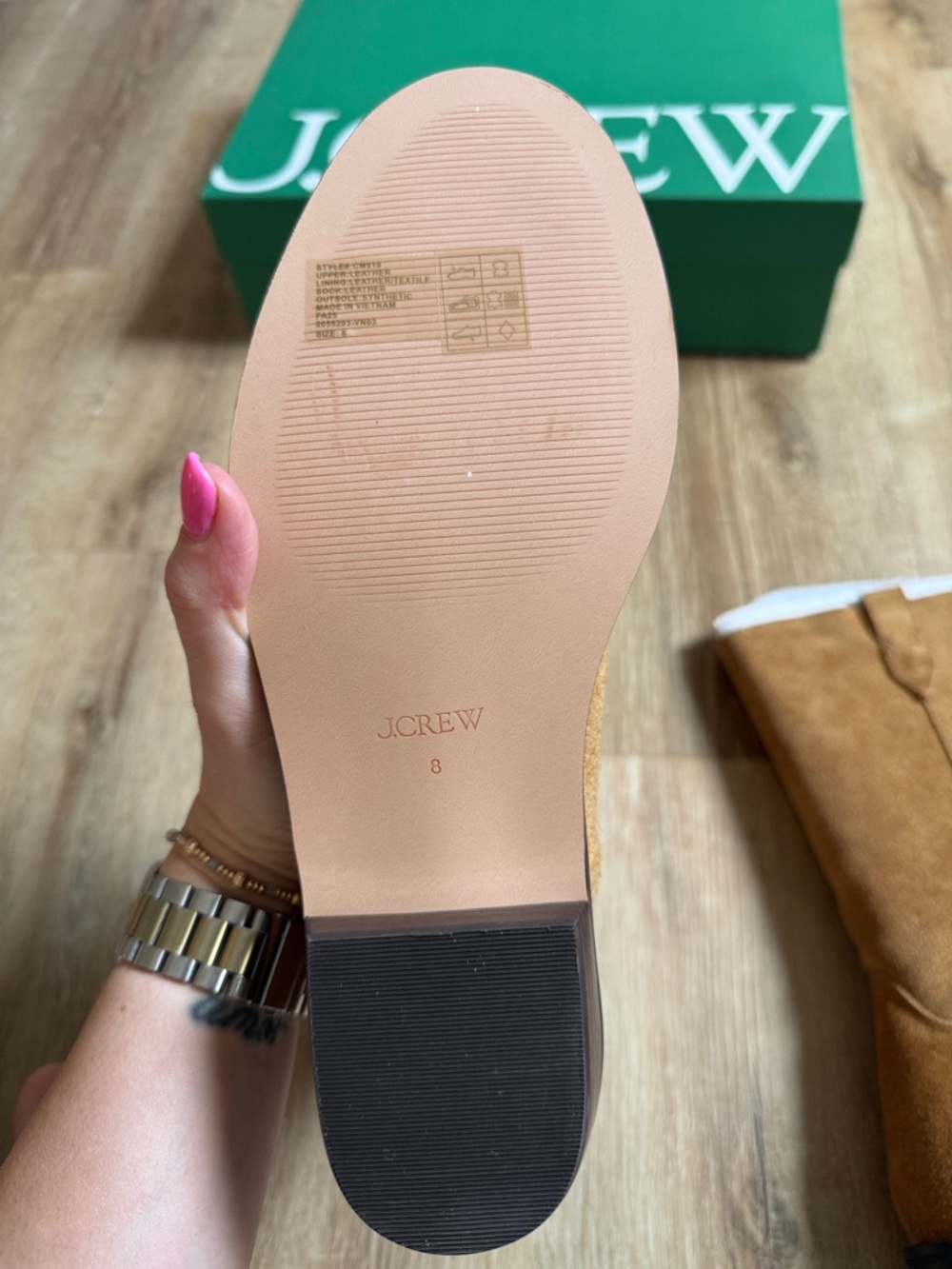 NWT J. Crew Tan Suede Mid-Calf Western Boots - Picture 8 of 9